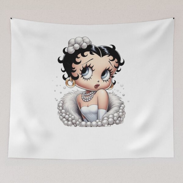 Item preview, Elegance Betty Boop in White Fur and Pearls designed and sold by UngerassaCo.
