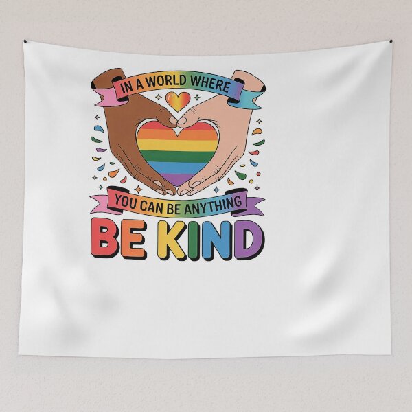 Item preview, Diseño de unidad y orgullo con corazón arcoíris LGBTQ de Be Kind designed and sold by TracyJohnsonw.