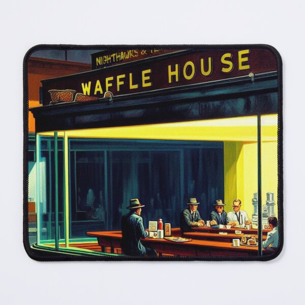 Item preview, Nighthawks at the Waffle House – Retro Parody Art designed and sold by DiamondSkyShirt.