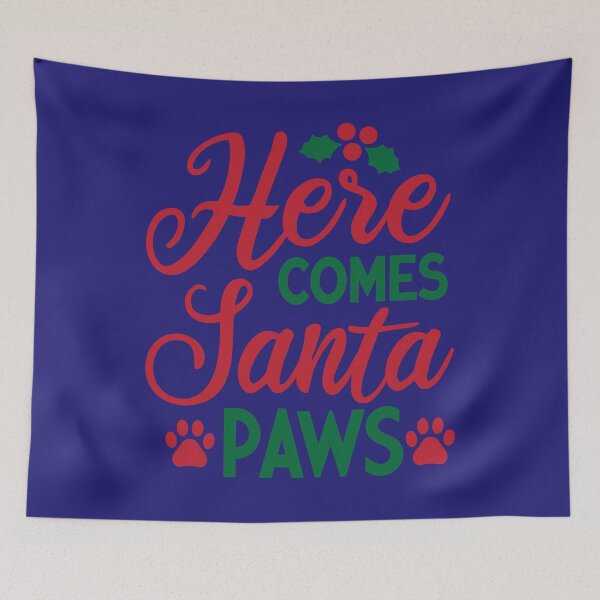 Item preview, Here Comes Santa Paws Funny Christmas Cat & Dog Lover Gift designed and sold by Pawsomeprints59.