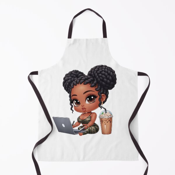 Item preview, Afro Hair Girl Working on Computer designed and sold by Lulunza.