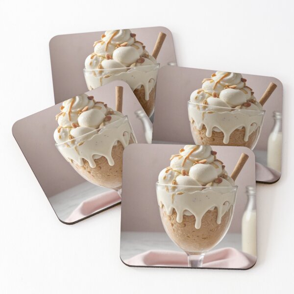 Item preview, Almond Caramel Dream – Elegant Dessert Photography with Whipped Topping designed and sold by Jade Ado.