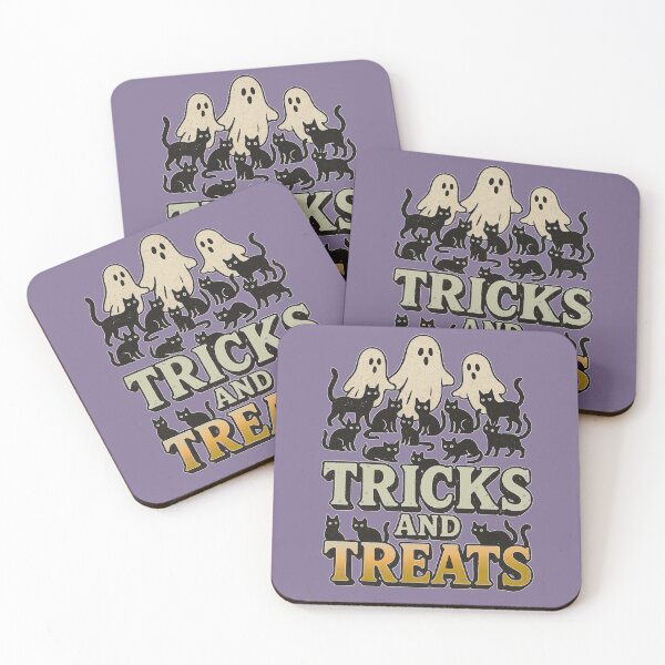 Item preview, Halloween Cats Tricks and Treats Cute Ghosts designed and sold by AuroraXGreen.