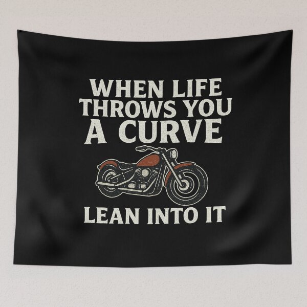 Item preview, When Life Throws You a Curve Lean Into It Motorcycle Rider Quote designed and sold by flagylART.