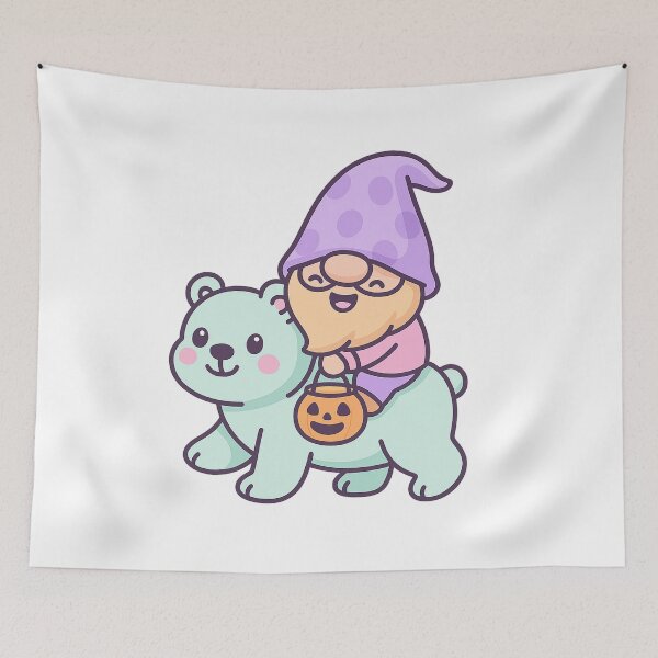 Item preview, Pastel Gnome Riding a Polar Bear – Cute Winter Holiday Tee designed and sold by PrintCreations9.