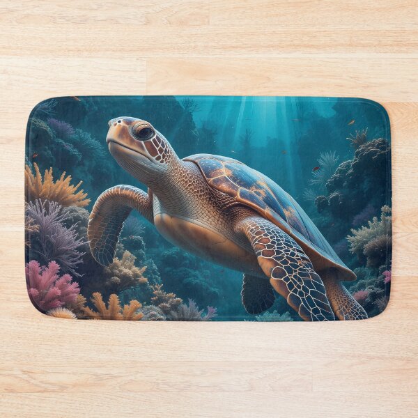Item preview, Turtle Glides Through Vibrant Coral Reef designed and sold by InezPhotography.