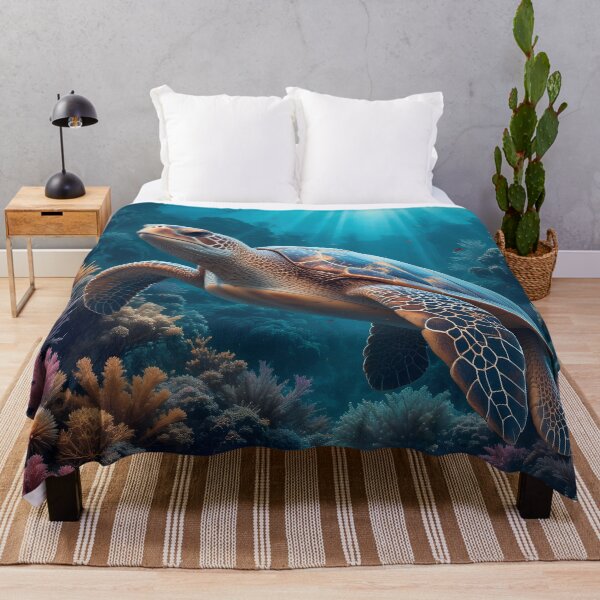 Item preview, Turtle Glides Through Vibrant Coral Reef designed and sold by InezPhotography.