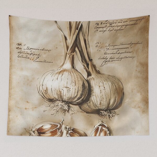 Item preview, Antique Garlic Study – Vintage Herb Illustration designed and sold by Antik by Schulz.