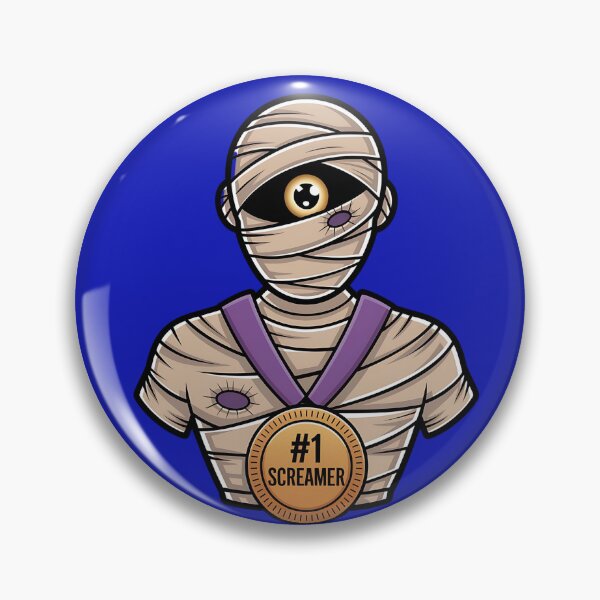 Item preview, #1 Screamer Medal - Funny Halloween Mummy designed and sold by LunaSpellStudio.
