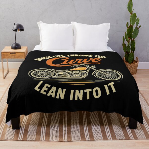 Item preview, When Life Throws You a Curve Lean Into It Funny Motorcycle Saying designed and sold by flagylART.