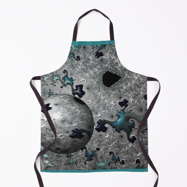 Item preview, Turquoise and Silver Mandelbrot with Sphere designed and sold by Yolanda Caporn Art.