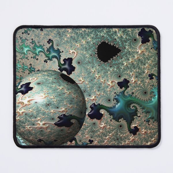 Item preview, Emerald and Gold Mandelbrot with Sphere designed and sold by Yolanda Caporn Art.