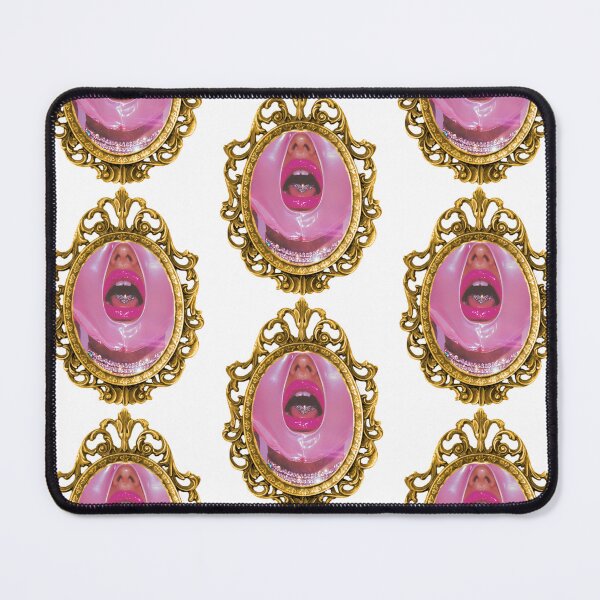 Item preview, Oval Gold Frame Pink Suit Diamond Necklace Pink Lips designed and sold by 2CRE8IVE4925.