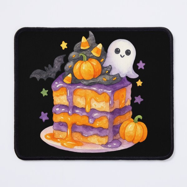 Item preview, Cute Halloween Ghost Cake with Pumpkins and Bats designed and sold by Auradela.