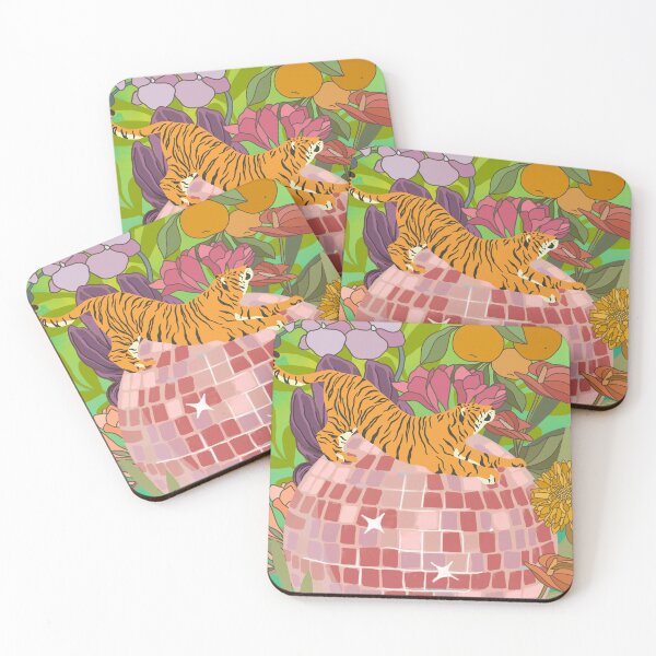 Item preview, Tiger Stretching On Disco ball designed and sold by Haylea Does Art.