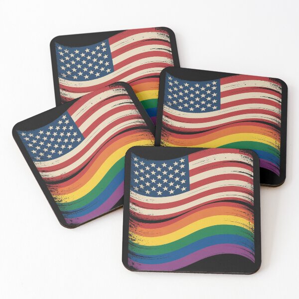 Item preview, LGBTQ Lesbian Gay Pride 4th of July American Rainbow Flag  designed and sold by Charidana.