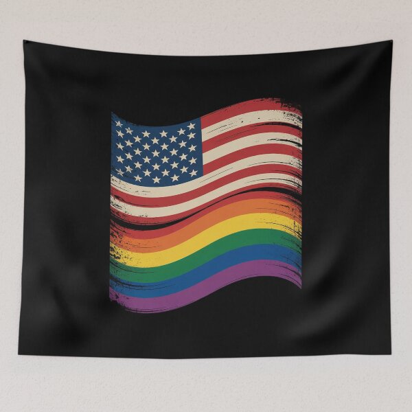 Item preview, LGBTQ Lesbian Gay Pride 4th of July American Rainbow Flag  designed and sold by Charidana.