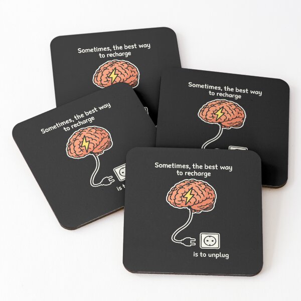 Item preview, Unplug Brain Recharge Mindfulness Wellness Mental Health Shirt designed and sold by w1ckerman.