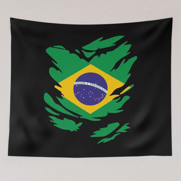 Item preview, RIPPED SHIRT FLAG INSIDE - BRAZIL - Fans and Teams for Men and Women T-shirt designed and sold by wallsandpatts.