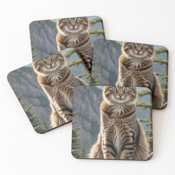 Item preview, Wild Majesty – Regal Tabby Cat in Mountain Forest Landscape designed and sold by Jade Ado.