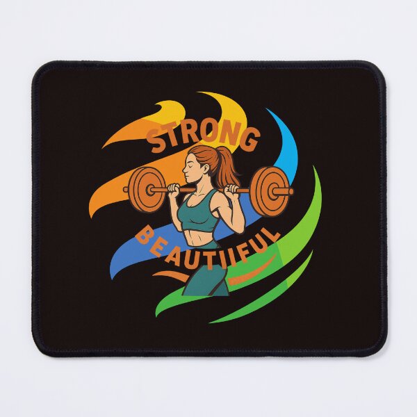 Item preview, Strong is Beautiful – Fitness Woman with Barbell Illustration designed and sold by Tadeusz1.