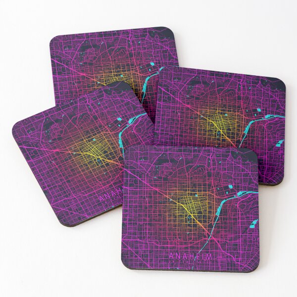 Item preview, Anaheim City Map of California, USA - Neon designed and sold by deMAP.