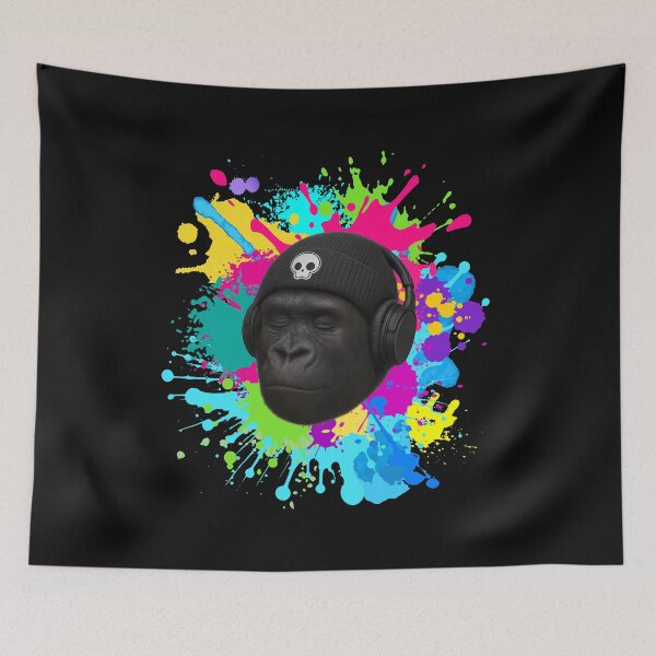 Aperçu de l'œuvre Goutte de peinture Gorilla créée et vendue par Dragon Space.