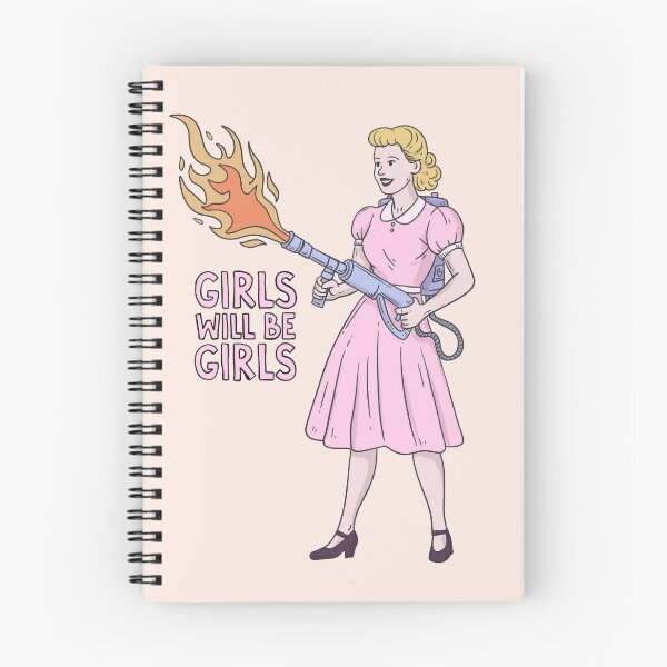 Item preview, Girls Will Be Girls – Retro 50s girl with Flamethrower designed and sold by Jess.a.creates.