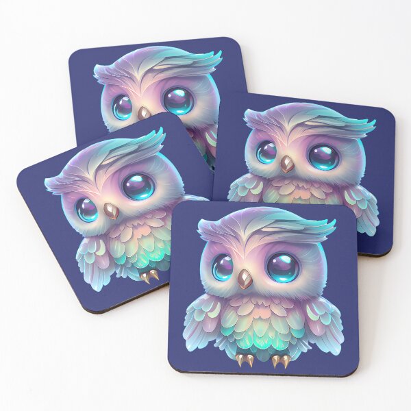 Item preview, Cute Neon Fantasy Owl Illustration designed and sold by RUNI ARTVIBE.