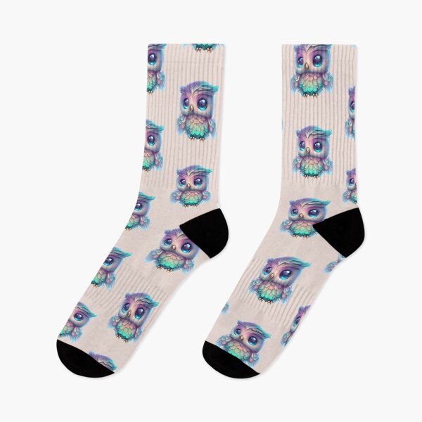 Item preview, Cute Neon Fantasy Owl Illustration designed and sold by RUNI ARTVIBE.