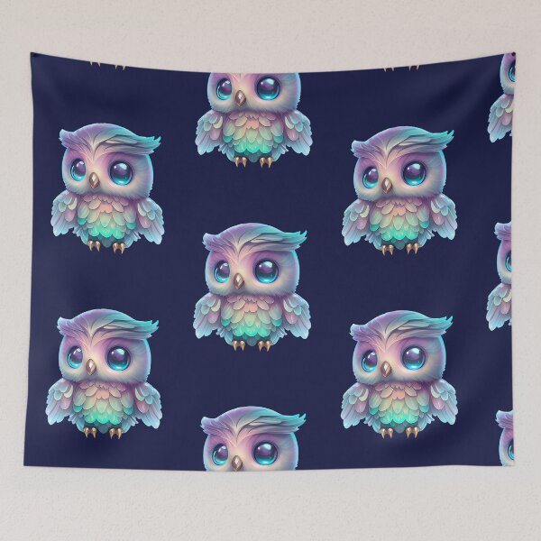 Item preview, Cute Neon Fantasy Owl Illustration designed and sold by RUNI ARTVIBE.