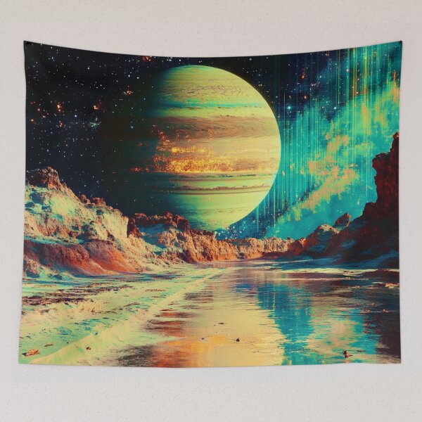 Item preview, Glitch Art Cosmic Planet - Surreal Space Scene designed and sold by Myra365Art.
