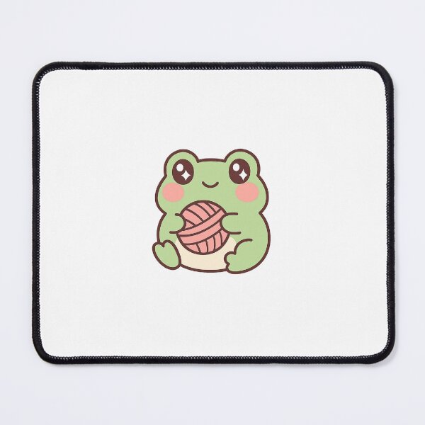Item preview, Cute Kawaii Frog with Yarn Ball – Funny Crochet Sticker designed and sold by Fashionpopss.
