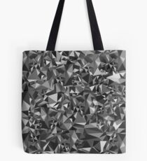 Abstract Polygon Gray Low Poly Triangle Art Black White Tote Bag
