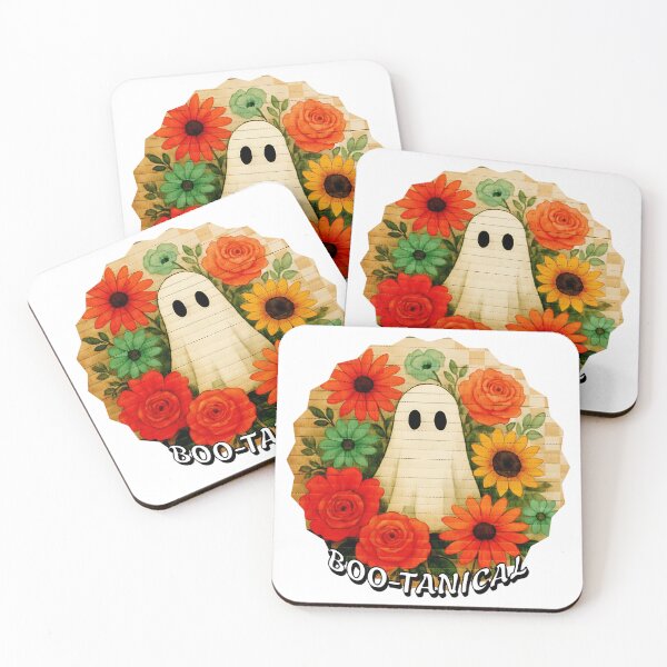 Item preview, Boo-tanical Ghost & Floral Wreath Design | Cute Spooky Flower Halloween Pun designed and sold by NSB-Design.