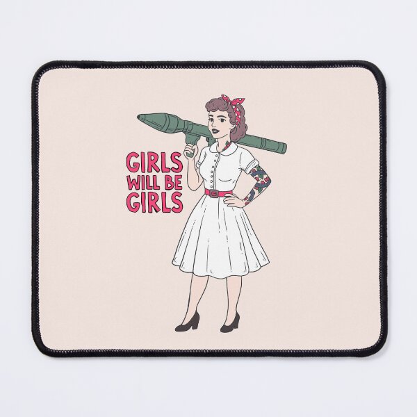 Item preview, Girls Will Be Girls – Retro Pin-Up Feminist Art designed and sold by Jess.a.creates.