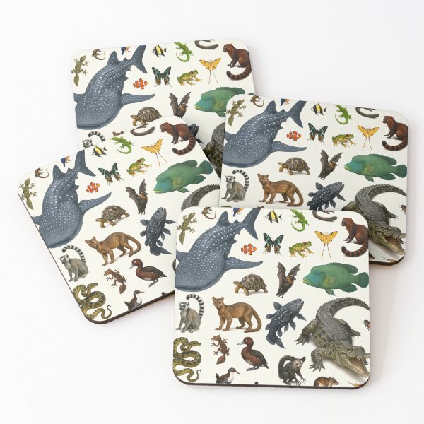 Item preview, Animals of Madagascar Retro Illustration Chart Scientific Art designed and sold by kakarikihill.