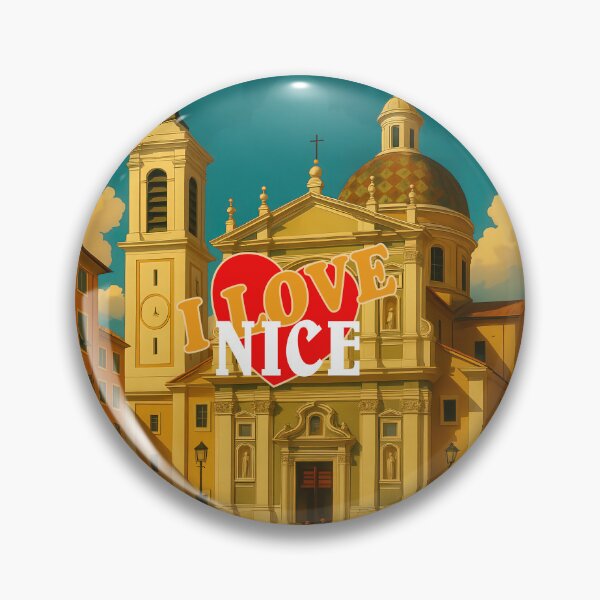 Item preview, Nice - Cathedrale Sainte-Réparate – Retro Travel Posters and Greeting Cards designed and sold by Earth Celebration Designs.