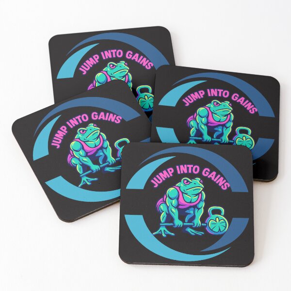 Item preview, Jump Into Gains – Neon Frog with Lily Pad Kettlebell designed and sold by Tadeusz1.