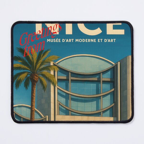 Item preview, Nice - Musée d’Art Moderne et Contemporain – Retro Travel Posters and Greeting Cards designed and sold by Earth Celebration Designs.