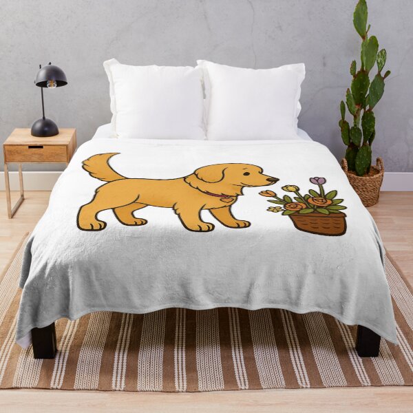Item preview, Golden Retriever with Flowers designed and sold by NettoShop.