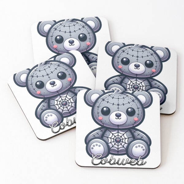 Item preview, Cobweb Stitch Teddy Bear | Spooky Cute Halloween Kawaii Plushie Design designed and sold by NSB-Design.