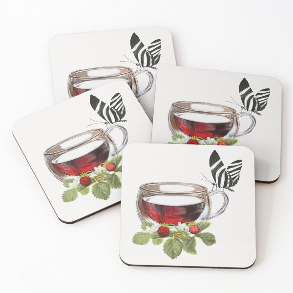 Item preview, Strawberries, Butterfly and Cup of Tea designed and sold by Art_By_Wing.