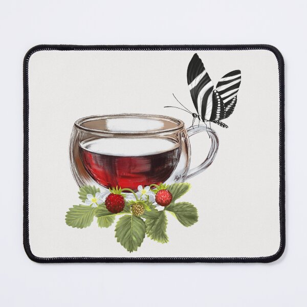 Item preview, Strawberries, Butterfly and Cup of Tea designed and sold by Art_By_Wing.