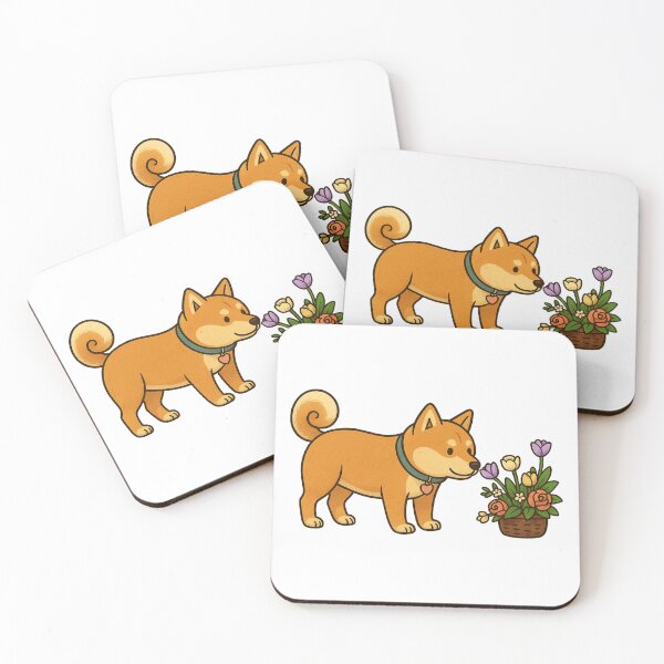Item preview, Shiba Inu with Flowers designed and sold by NettoShop.