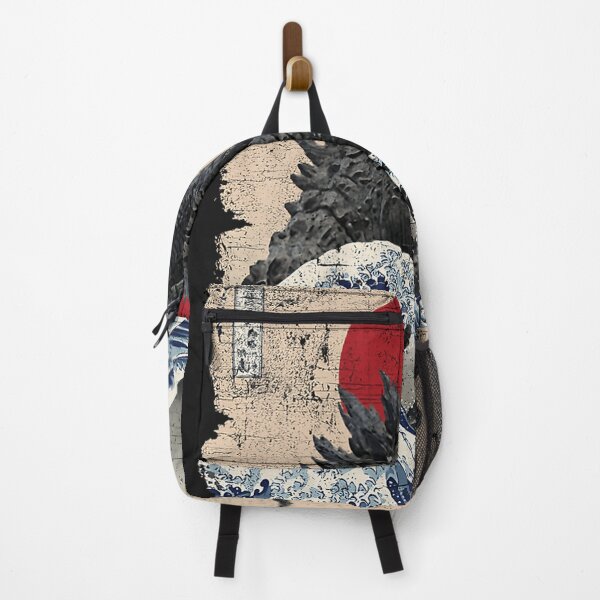 Item preview, Godzilla Surfing The Great Wave By Hokusai Funny Parody designed and sold by RachealLanie.