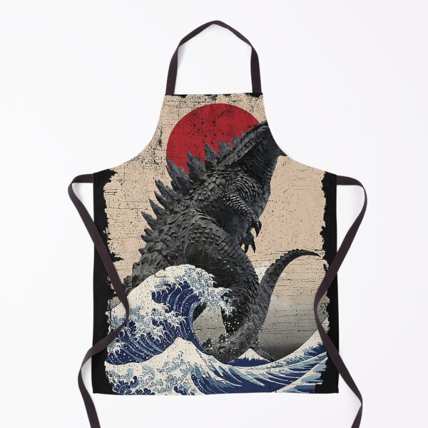 Item preview, Godzilla Surfing The Great Wave By Hokusai Funny Parody designed and sold by RachealLanie.
