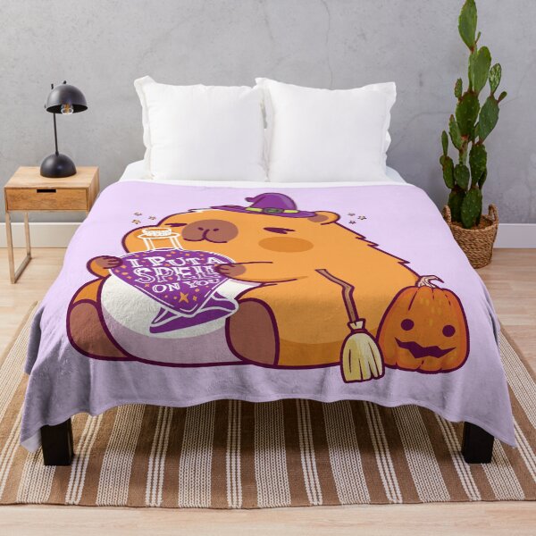Item preview, Capybara in Witch Hat – Spooky Animal Magic Artwork designed and sold by chillaxcats.