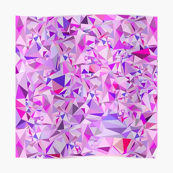 "Abstract Polygon Purple Pink Low Poly Triangle Art" Poster By ...