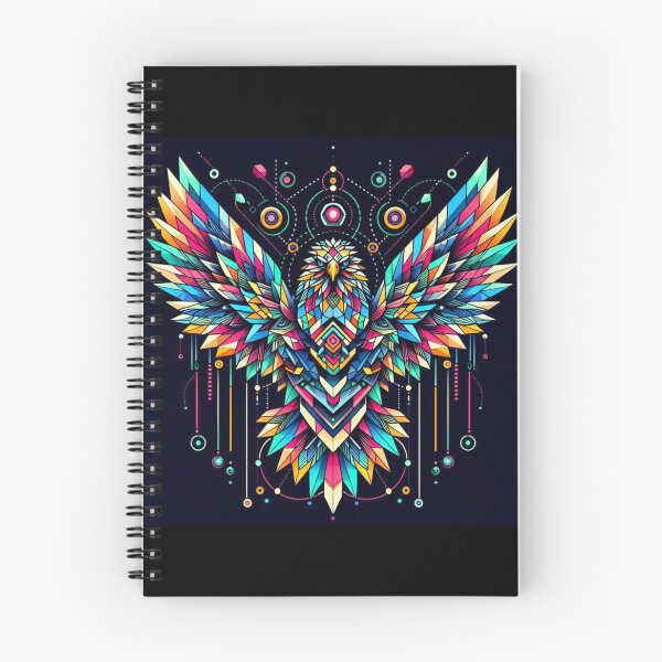 Item preview, colorful geometric decorative mystic eagle designed and sold by Dogandesighn.